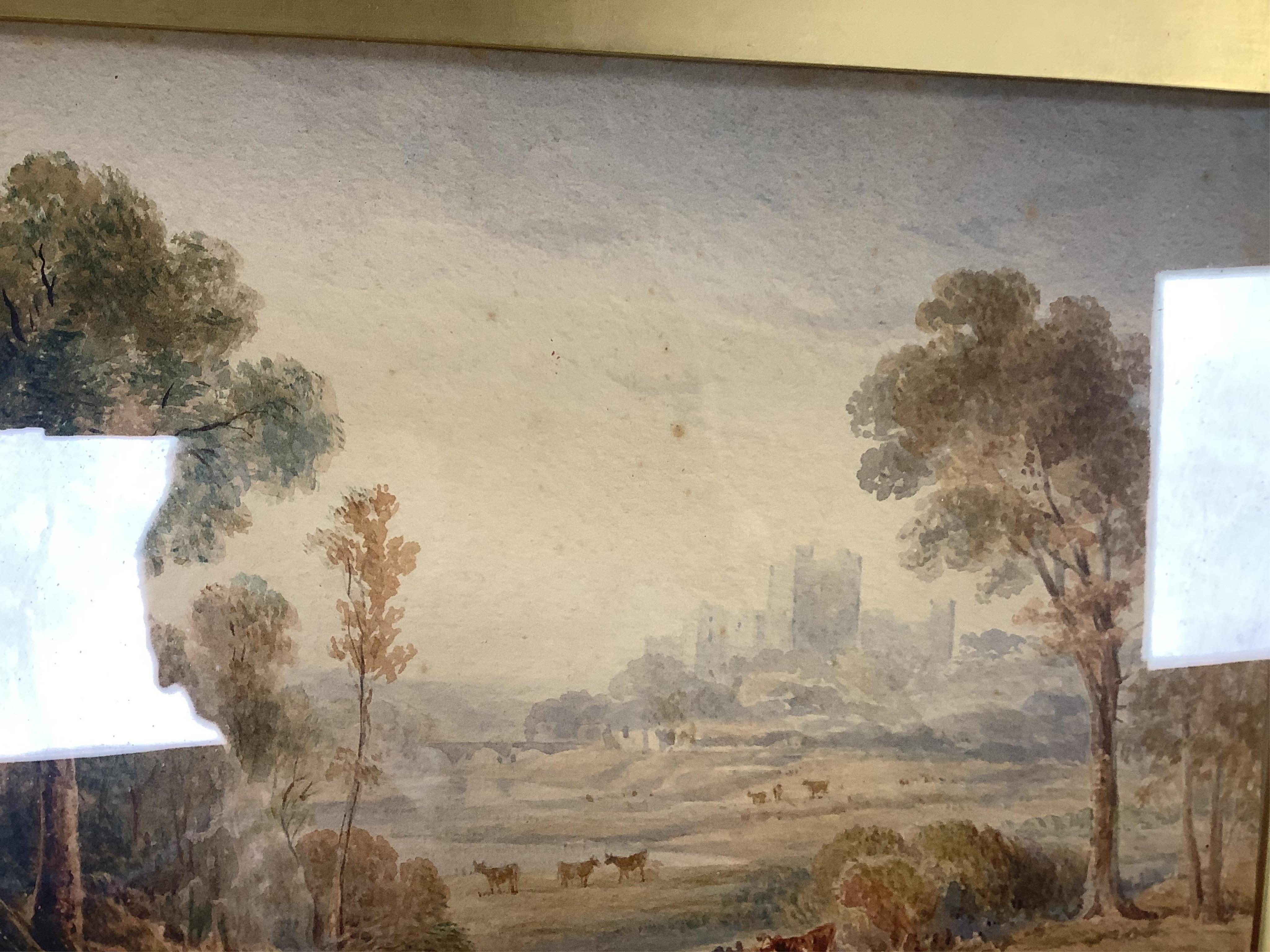 Copley Fielding (1787-1855), watercolour, Pastoral landscape with cattle, signed and dated 1809, 19 x 29cm, gilt framed. Condition - fair
